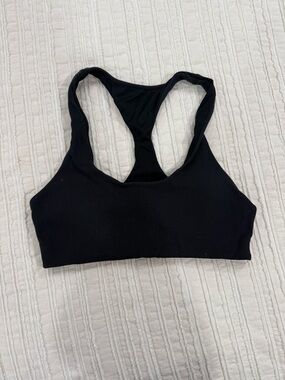 aerie Black Ribbed Racerback sports bra